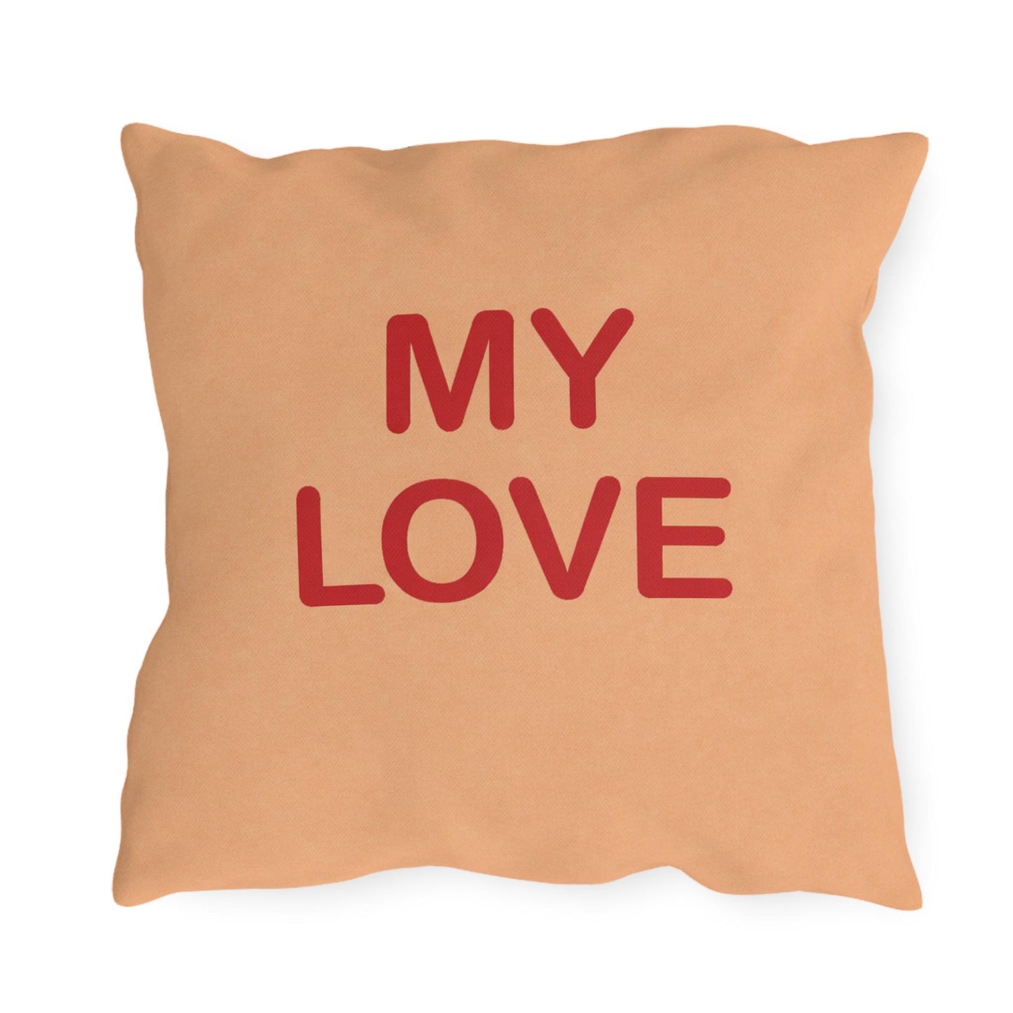 My Love Candy Heart Outdoor Pillow | Valentine's Day Square Throw Pillow