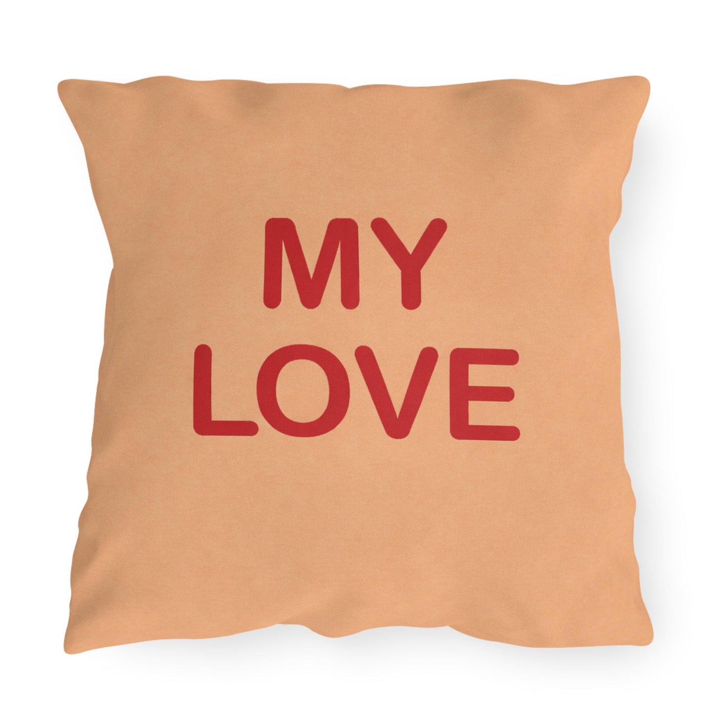 My Love Candy Heart Outdoor Pillow | Valentine's Day Square Throw Pillow