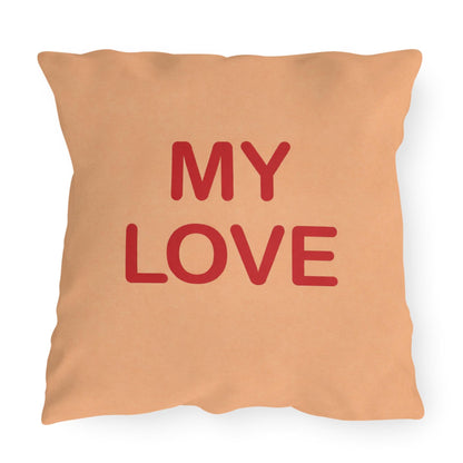 My Love Candy Heart Outdoor Pillow | Valentine's Day Square Throw Pillow