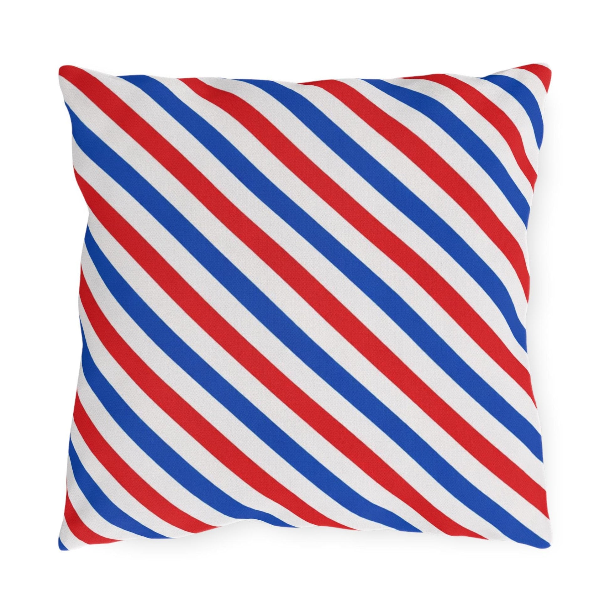 USA Flag Pinstripes Outdoor Pillow | Patriotic Throw Pillow, Fourth of July Decor