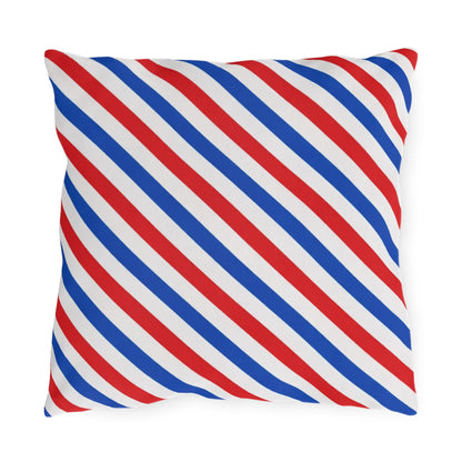 USA Flag Pinstripes Outdoor Pillow | Patriotic Throw Pillow, Fourth of July Decor