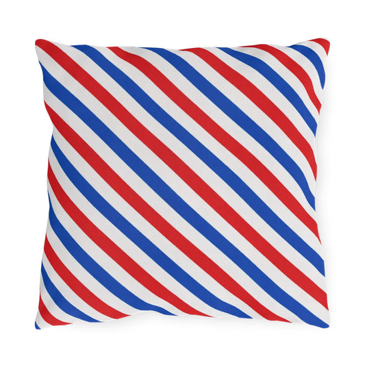 USA Flag Pinstripes Outdoor Pillow | Patriotic Throw Pillow, Fourth of July Decor