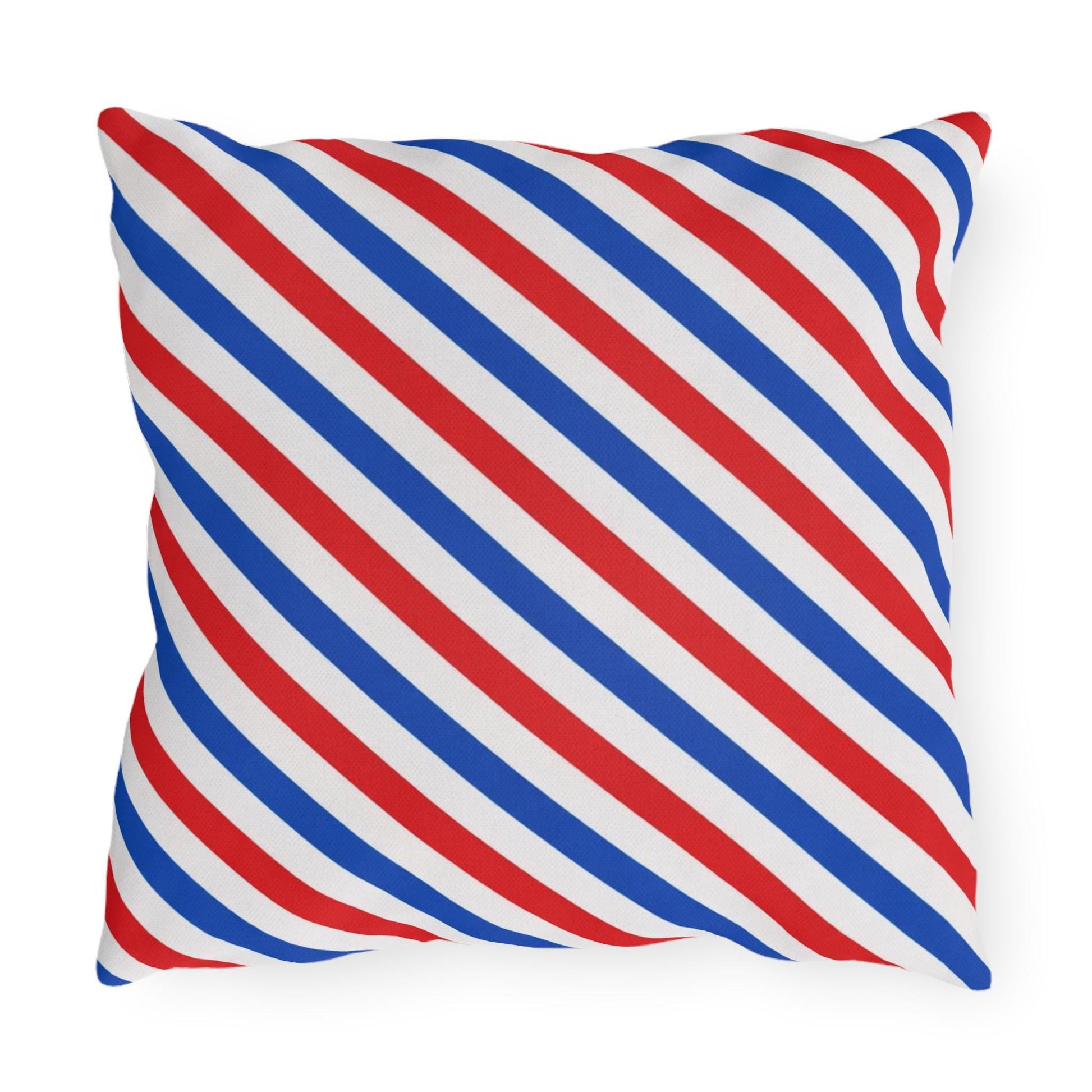 USA Flag Pinstripes Outdoor Pillow | Patriotic Throw Pillow, Fourth of July Decor