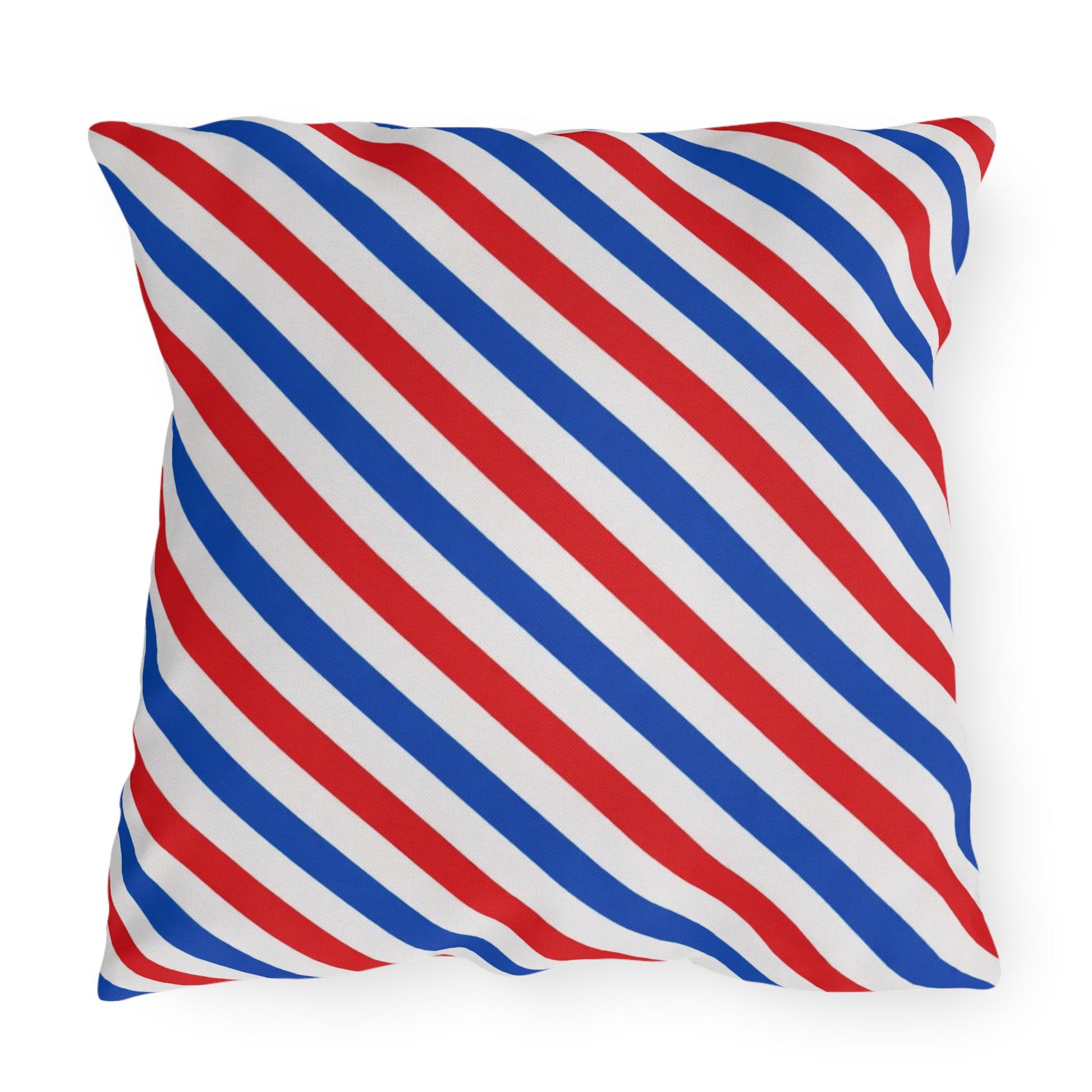 USA Flag Pinstripes Outdoor Pillow | Patriotic Throw Pillow, Fourth of July Decor
