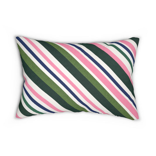 Preppy Stripe lumbar pillow, Spring Throw Pillow, Classic Coastal Stripes