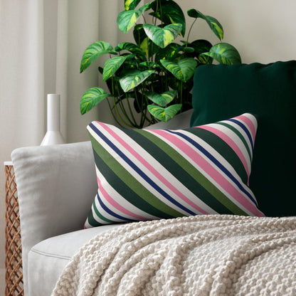 Preppy Stripe lumbar pillow, Spring Throw Pillow, Classic Coastal Stripes