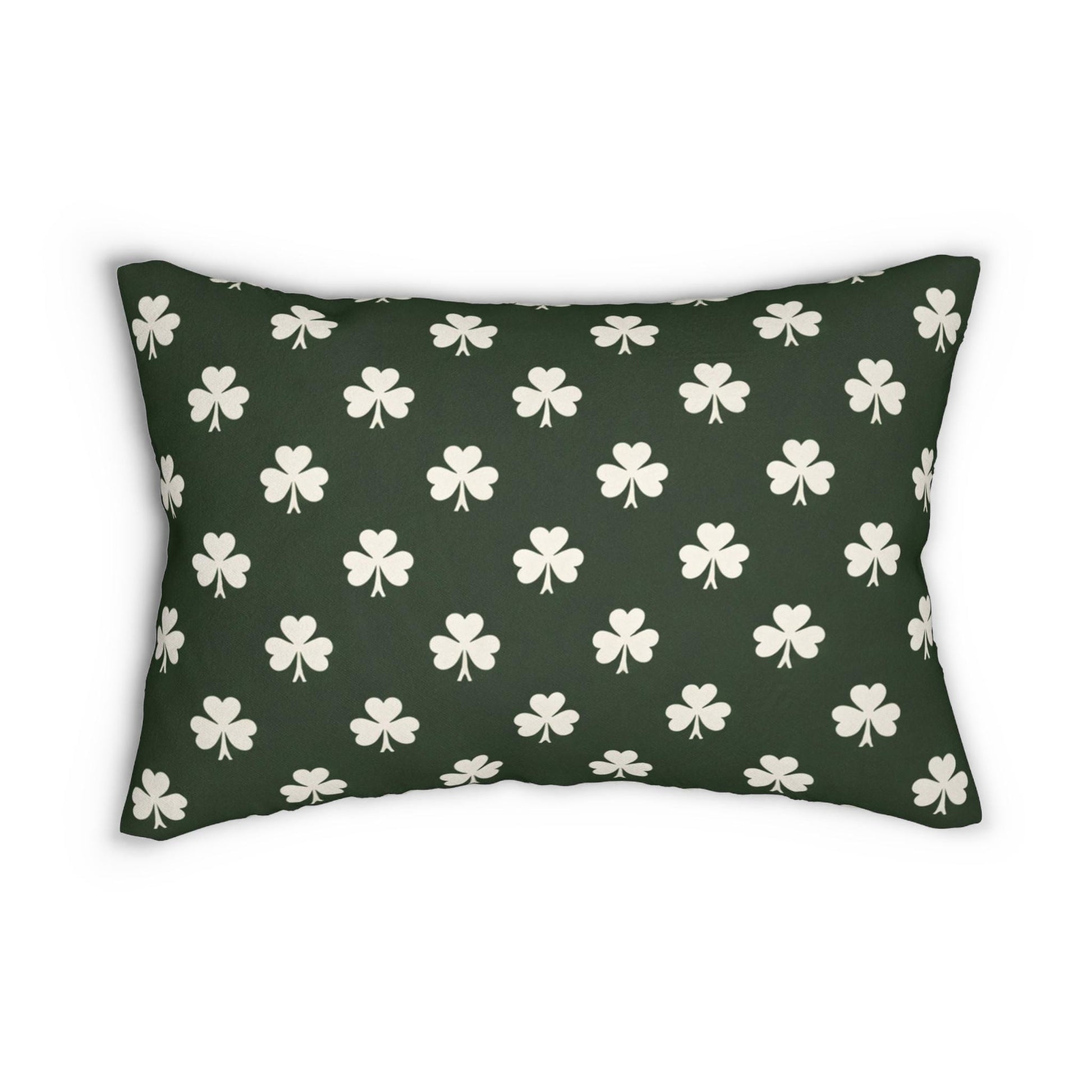 Shamrocks Throw Lumbar Pillow. Great for Saint Patrick Day. Lucky Pillow
