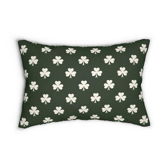 Shamrocks Throw Lumbar Pillow. Great for Saint Patrick Day. Lucky Pillow