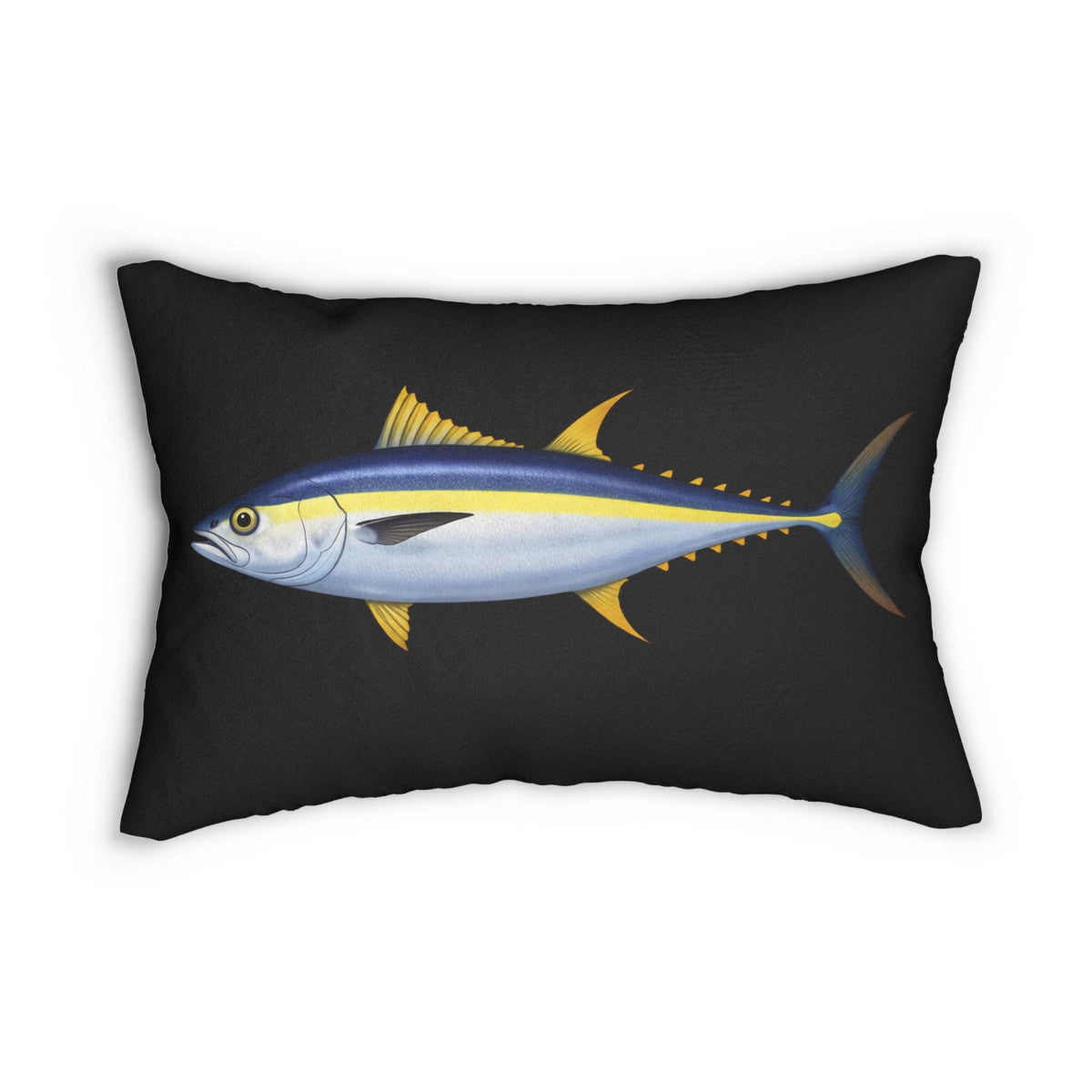 Black Yellowtuna Lumbar Pillow | Nautical Fish Decor