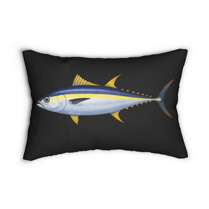 Black Yellowtuna Lumbar Pillow | Nautical Fish Decor