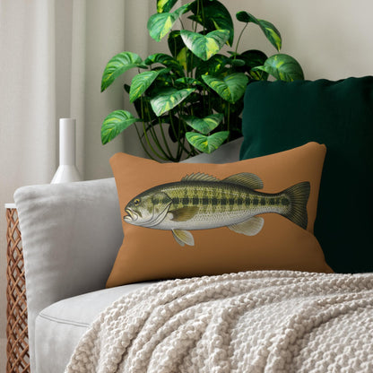 Largemouth Bass Lumbar Pillow | 20x14 Fish Decor, Made in USA