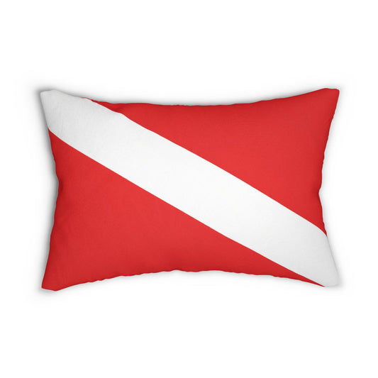 Diver Down Flag Lumbar Pillow | 20x14 Scuba Diving Decor