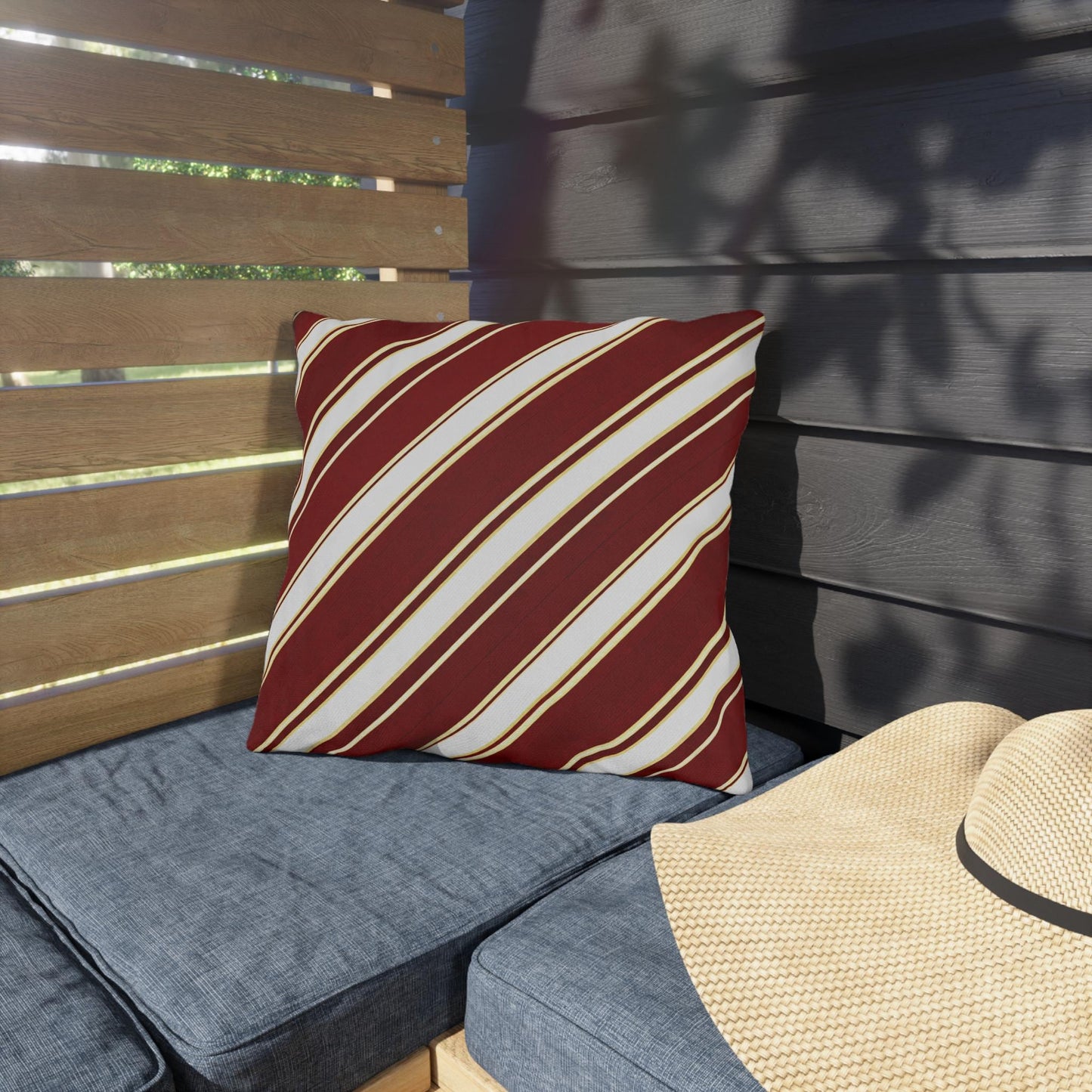 School Team Striped Outdoor Pillow | Team Colors, Sports Pride Throw Pillow