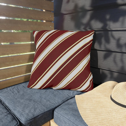 School Team Striped Outdoor Pillow | Team Colors, Sports Pride Throw Pillow