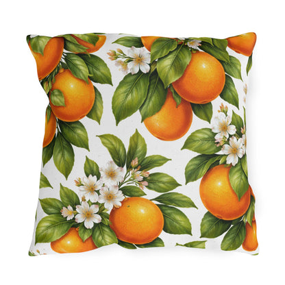 Orange Tree Outdoor Throw Pillow | Citrus Patio Cushion | Botanical Poolside Accent