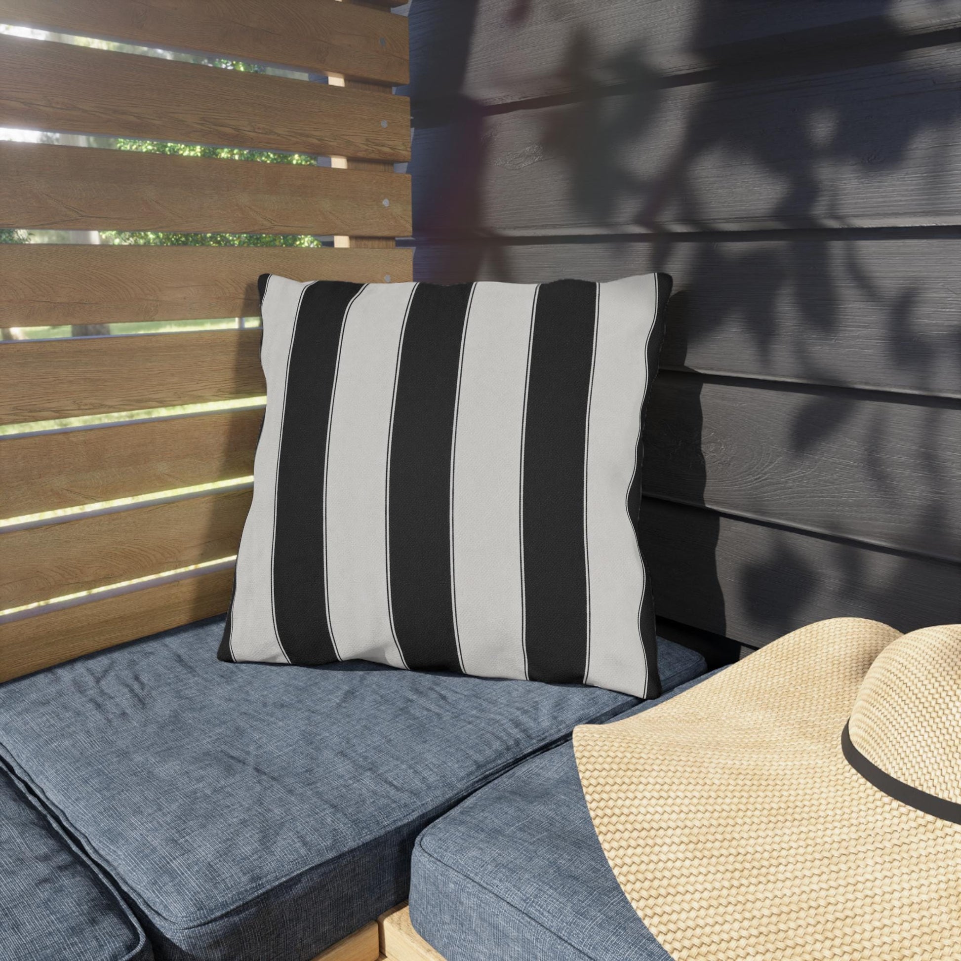Cabana Stripe Poolside Resort Pillow | Outdoor Pillows | Coastal Patio Cushion