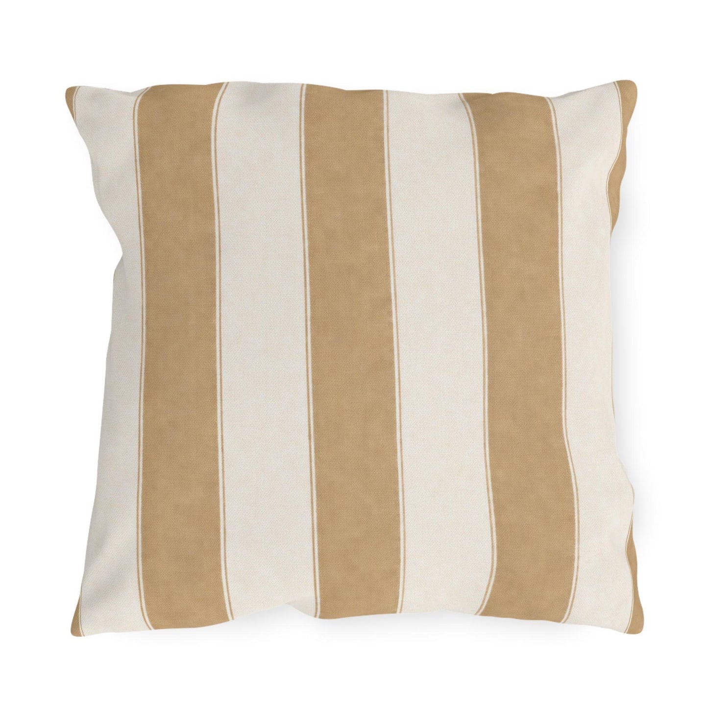 Cabana Tan Stripe Poolside Resort Pillow | Outdoor Pillows | Coastal Patio Cushion