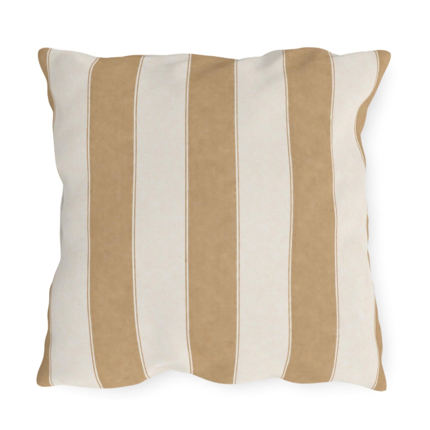 Cabana Tan Stripe Poolside Resort Pillow | Outdoor Pillows | Coastal Patio Cushion