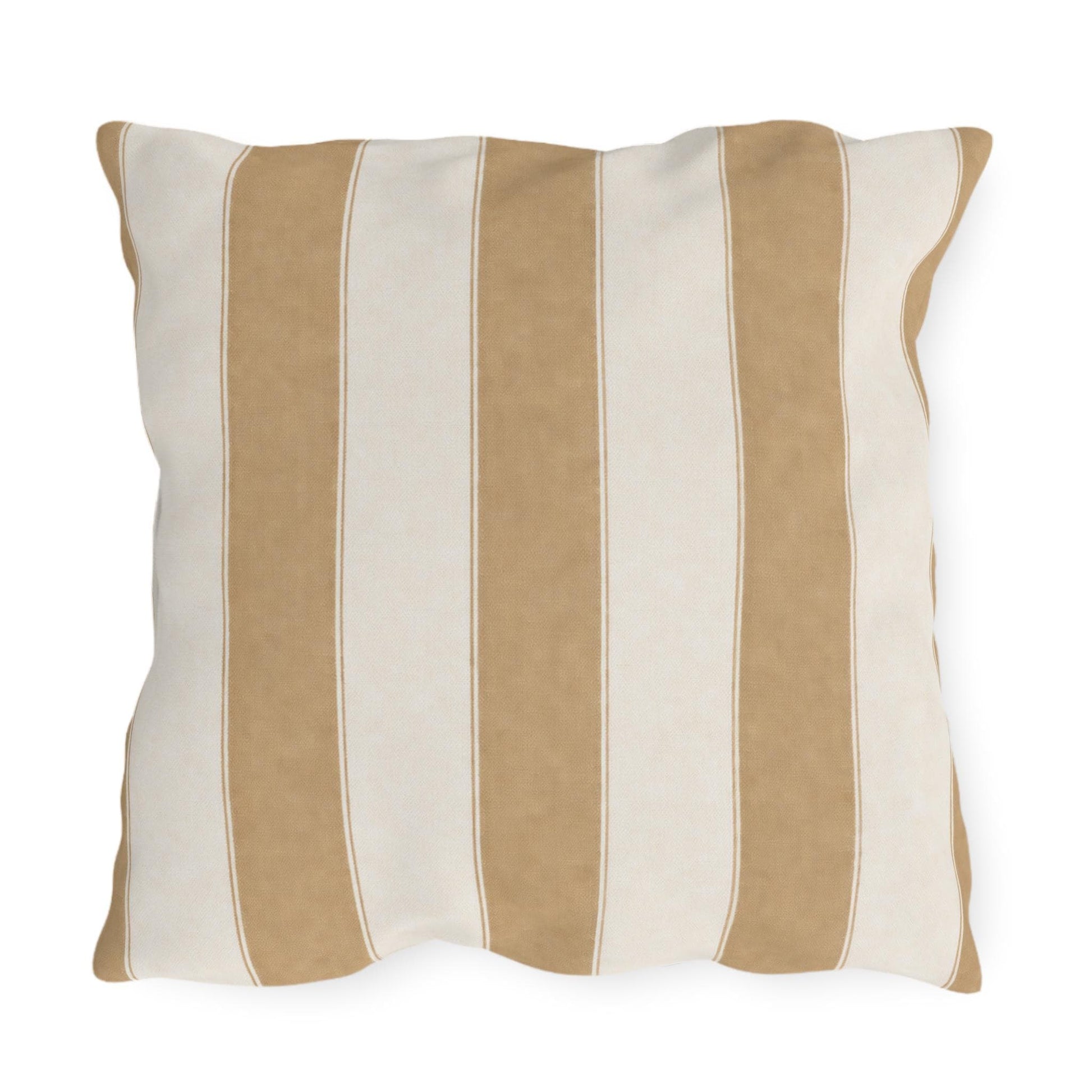 Cabana Tan Stripe Poolside Resort Pillow | Outdoor Pillows | Coastal Patio Cushion