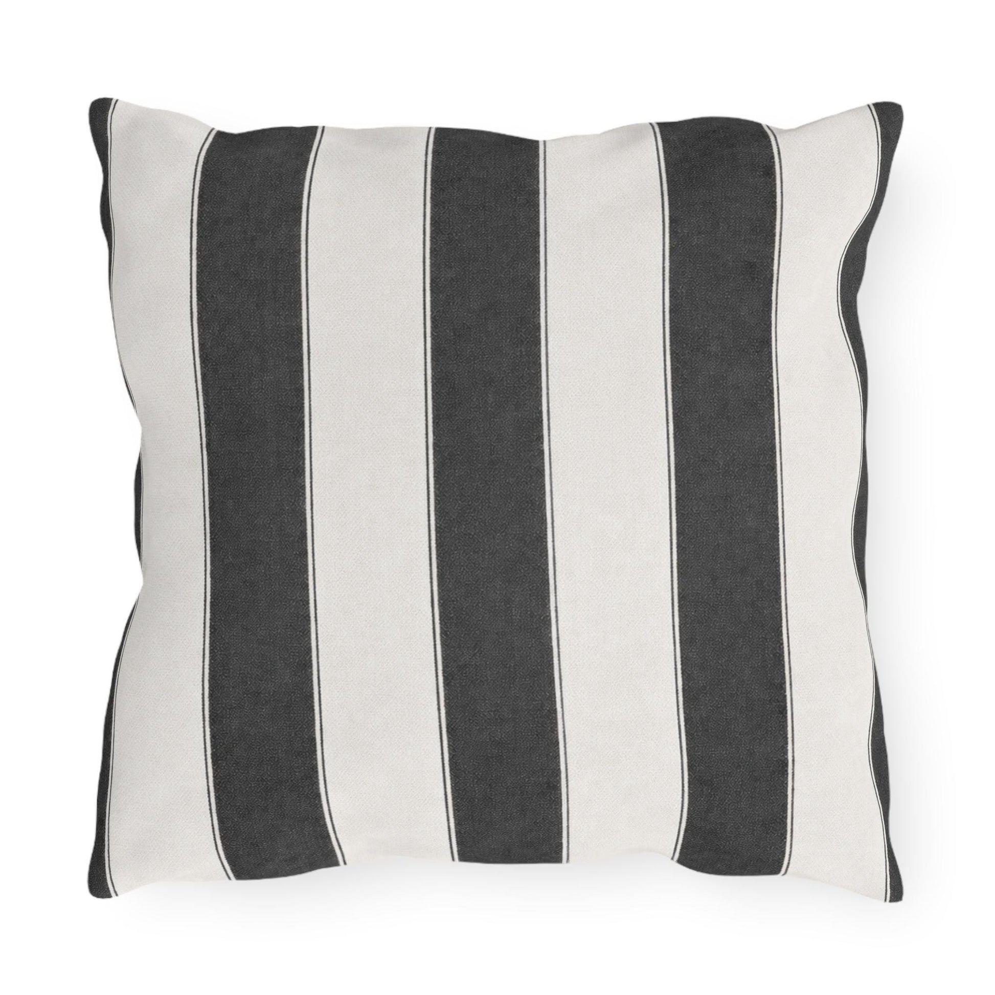 Cabana Charcoal Stripe Poolside Resort Pillow | Outdoor Pillows | Coastal Patio Cushion