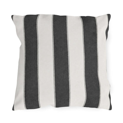 Cabana Charcoal Stripe Poolside Resort Pillow | Outdoor Pillows | Coastal Patio Cushion