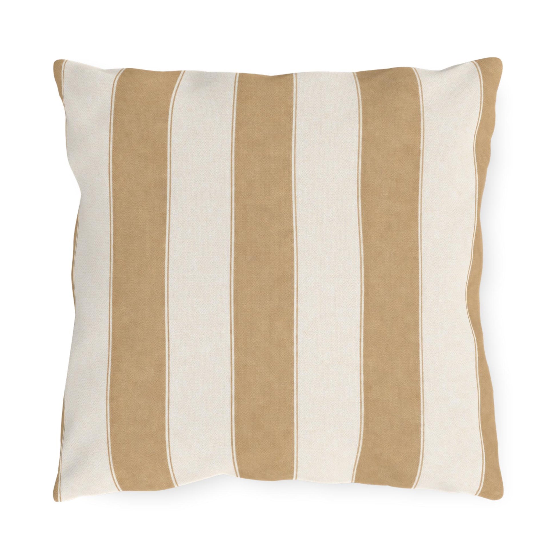 Cabana Tan Stripe Poolside Resort Pillow | Outdoor Pillows | Coastal Patio Cushion