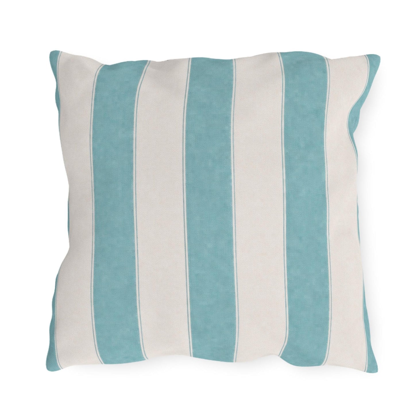 Cabana Aqua Stripe Poolside Resort Pillow | Outdoor Pillows | Coastal Patio Cushion