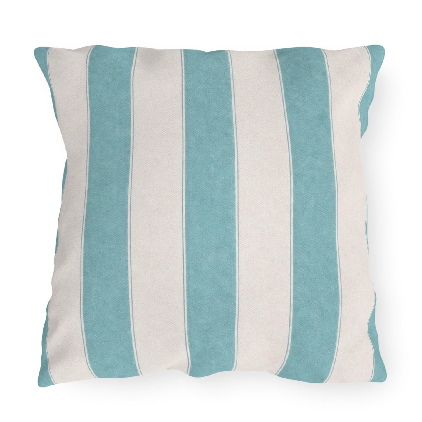 Cabana Aqua Stripe Poolside Resort Pillow | Outdoor Pillows | Coastal Patio Cushion