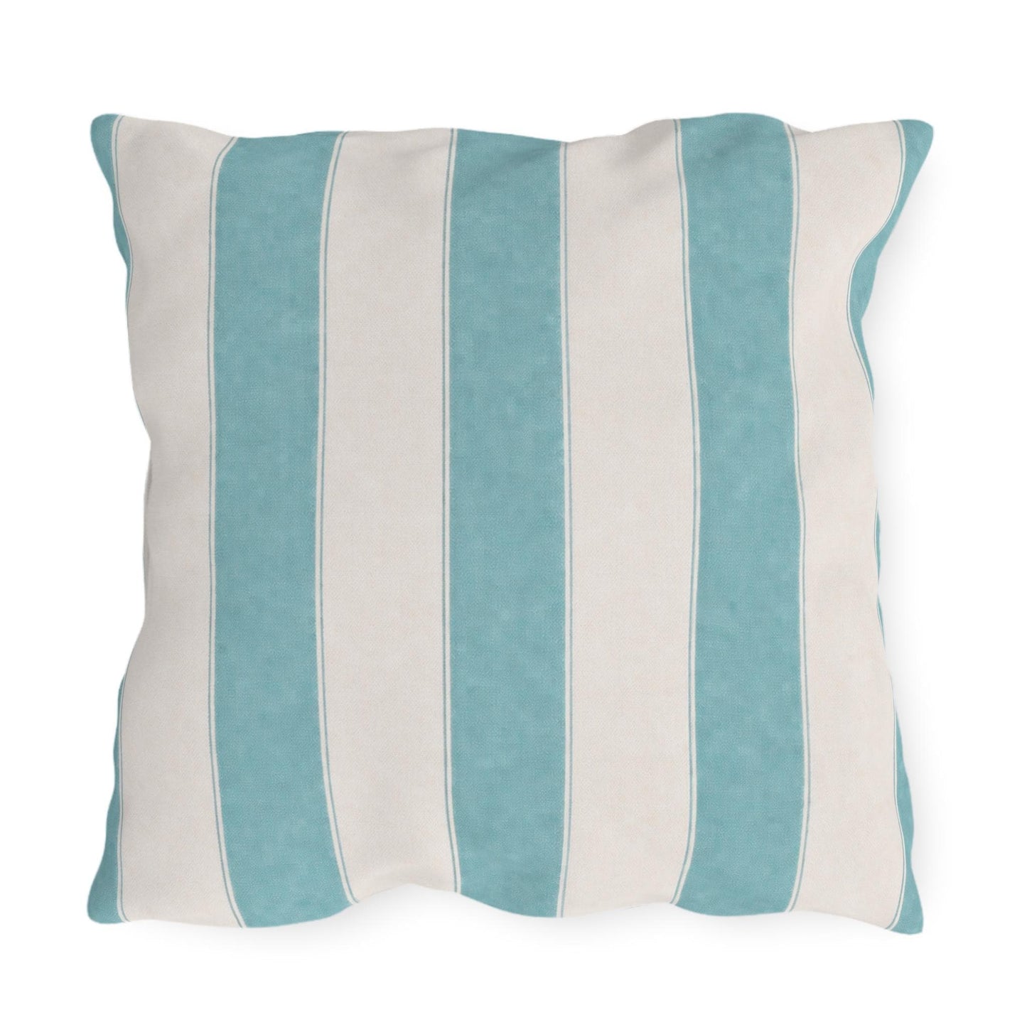 Cabana Aqua Stripe Poolside Resort Pillow | Outdoor Pillows | Coastal Patio Cushion