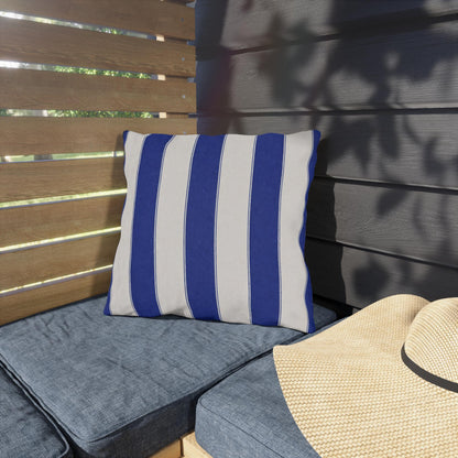 Cabana Royal Blue Stripe Poolside Resort Pillow | Outdoor Pillows | Coastal Patio Cushion