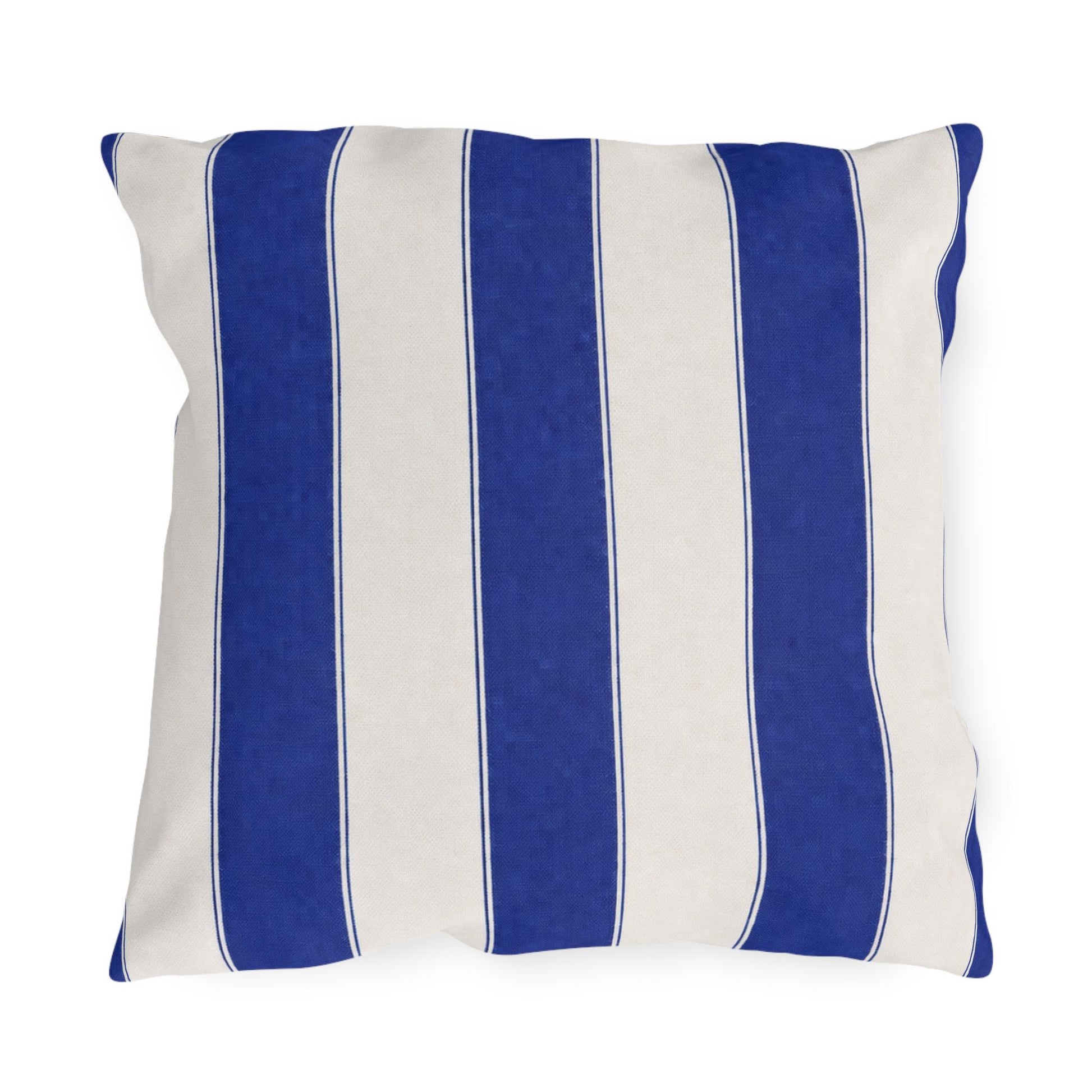 Cabana Royal Blue Stripe Poolside Resort Pillow | Outdoor Pillows | Coastal Patio Cushion