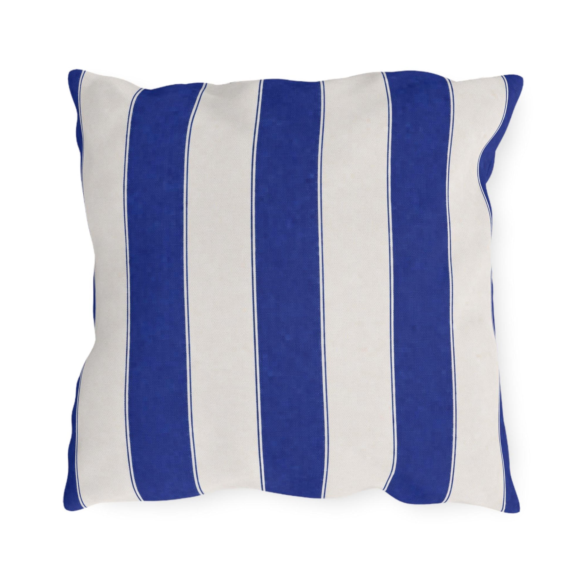 Cabana Royal Blue Stripe Poolside Resort Pillow | Outdoor Pillows | Coastal Patio Cushion