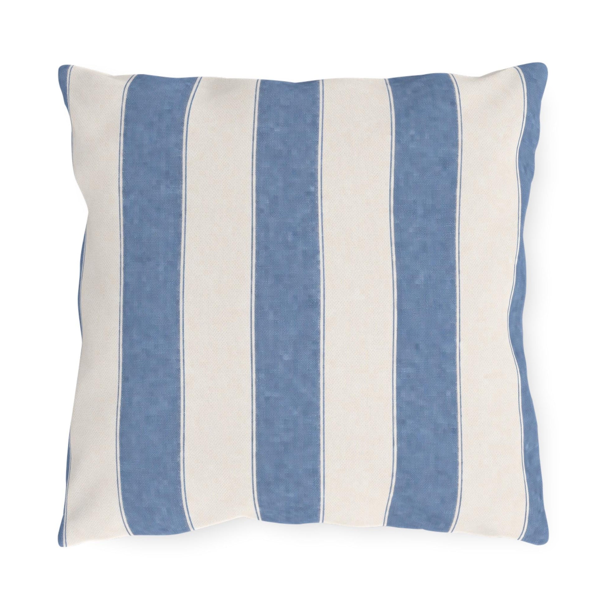 Cabana Coastal Blue Stripe Poolside Resort Pillow | Outdoor Pillows | Coastal Patio Cushion