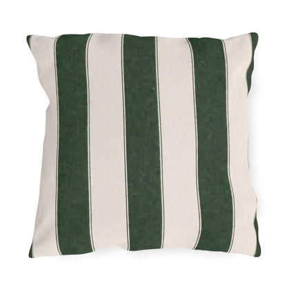 Cabana Forest Green Stripe Poolside Resort Pillow | Outdoor Pillows | Coastal Patio Cushion