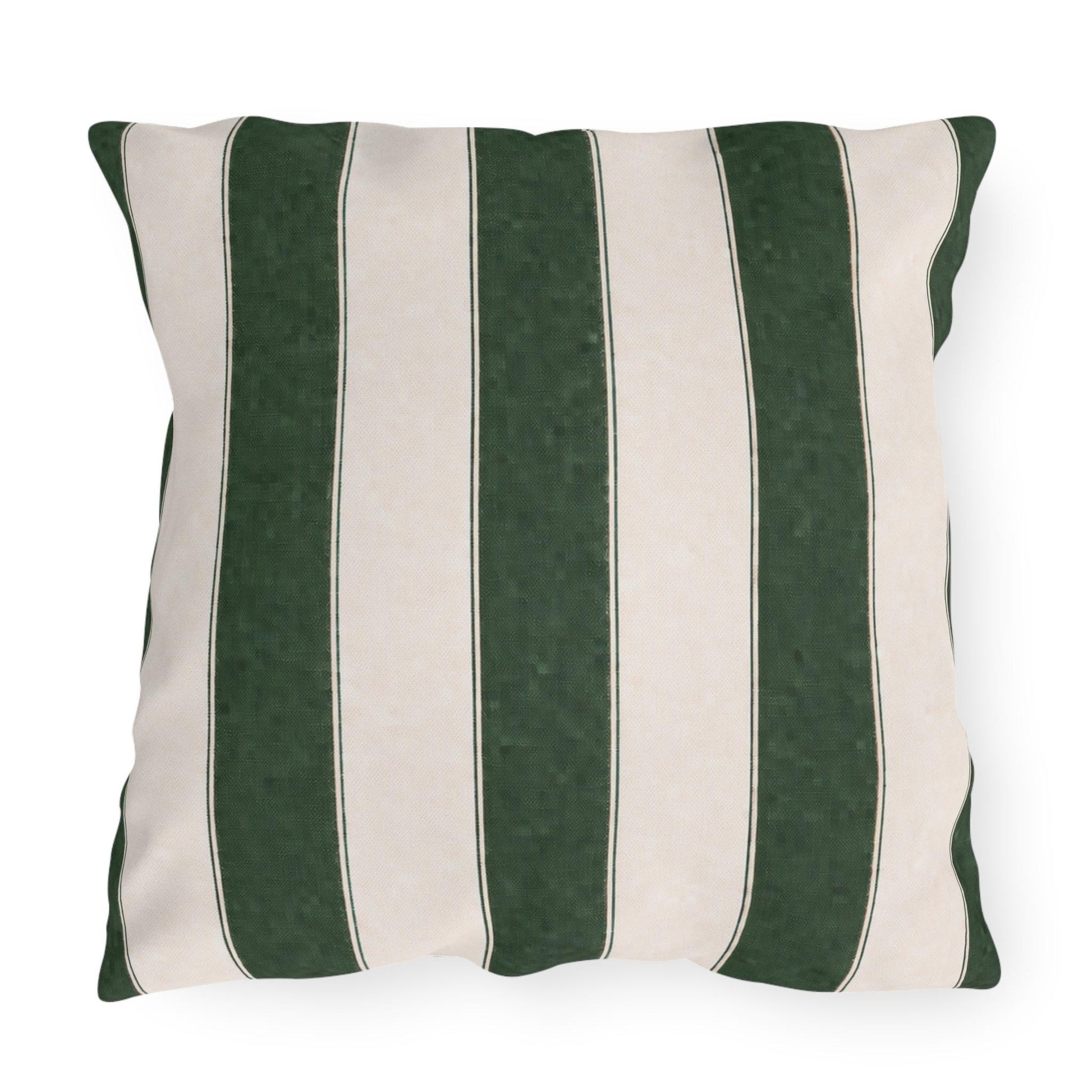 Cabana Forest Green Stripe Poolside Resort Pillow | Outdoor Pillows | Coastal Patio Cushion