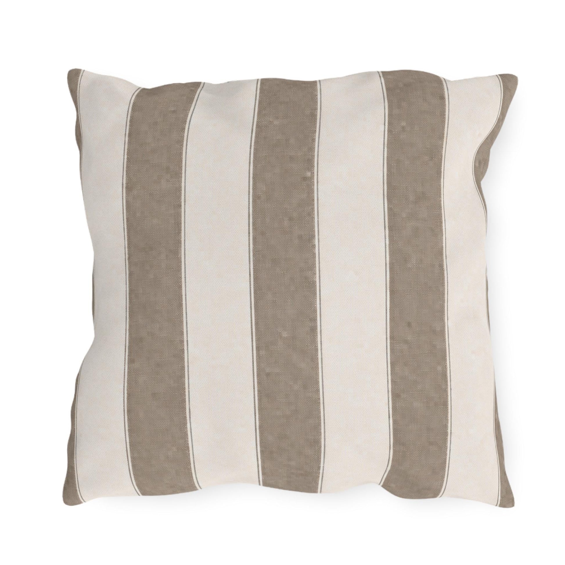 Cabana Driftwood Gray Stripe Poolside Resort Pillow | Outdoor Pillows | Coastal Patio Cushion