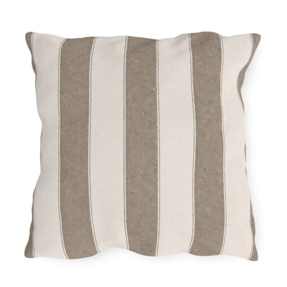 Cabana Driftwood Gray Stripe Poolside Resort Pillow | Outdoor Pillows | Coastal Patio Cushion