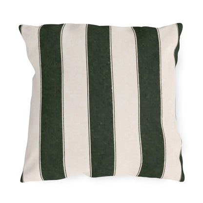 Cabana Hunter Green Stripe Poolside Resort Pillow | Outdoor Pillows | Coastal Patio Cushion