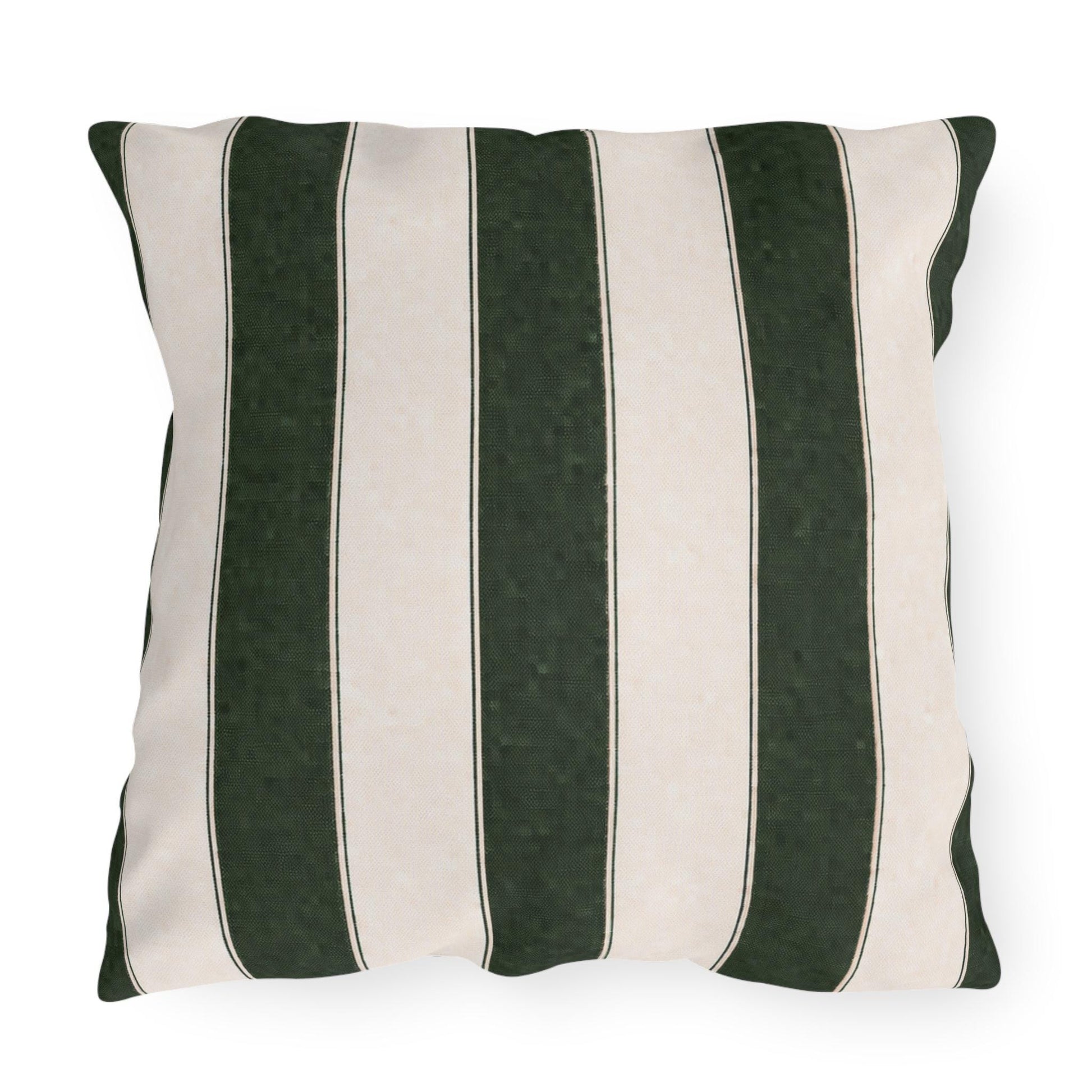 Cabana Hunter Green Stripe Poolside Resort Pillow | Outdoor Pillows | Coastal Patio Cushion