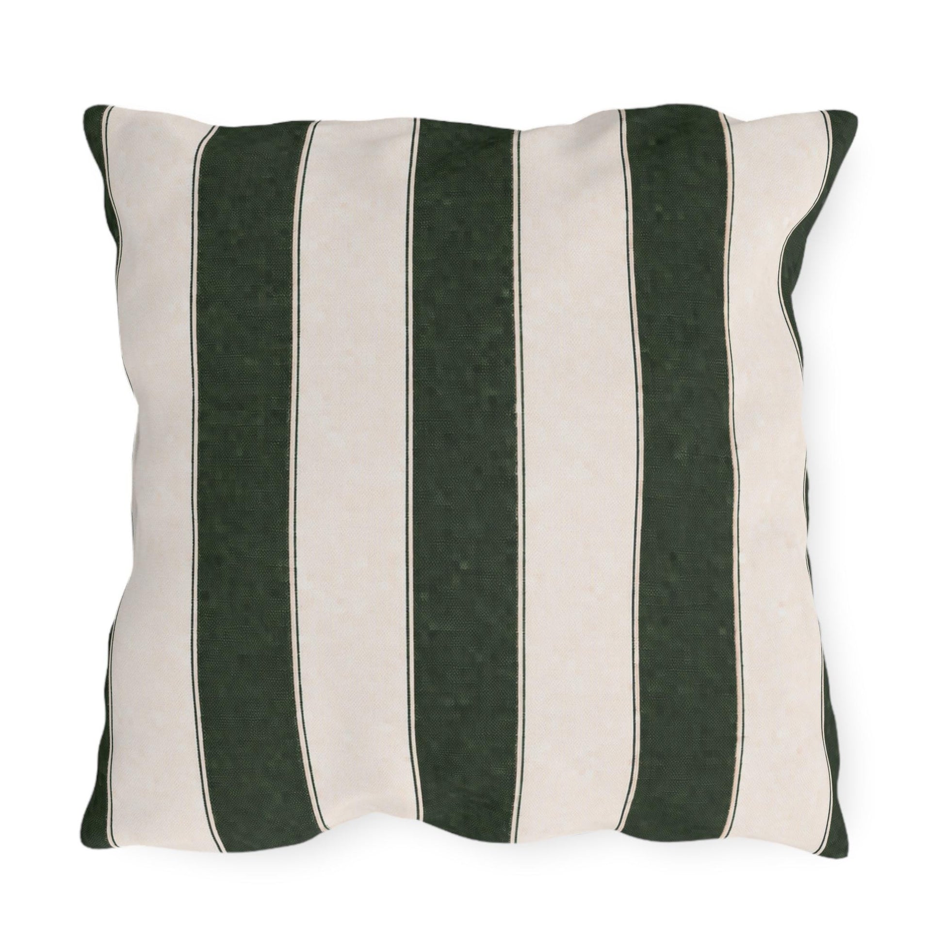 Cabana Hunter Green Stripe Poolside Resort Pillow | Outdoor Pillows | Coastal Patio Cushion