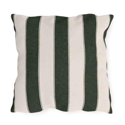 Cabana Hunter Green Stripe Poolside Resort Pillow | Outdoor Pillows | Coastal Patio Cushion