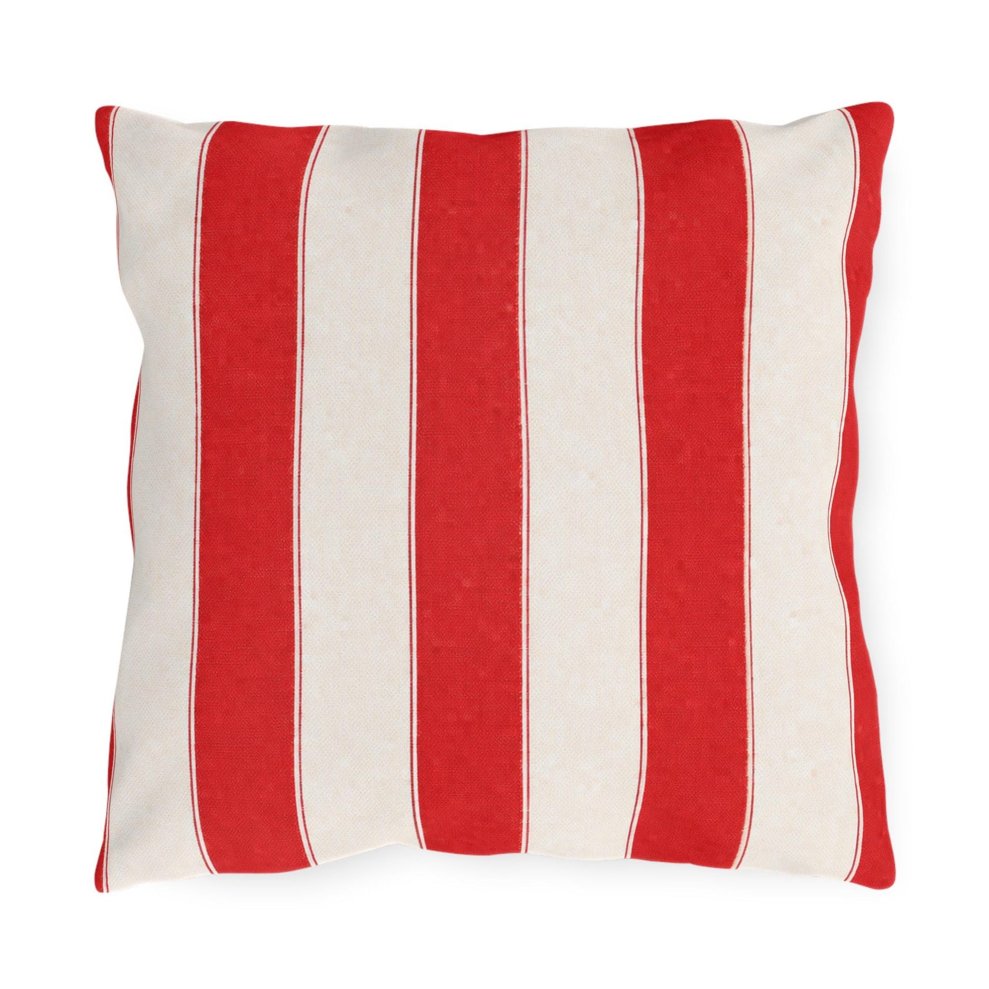 Cabana Forest Red Stripe Poolside Resort Pillow | Outdoor Pillows | Coastal Patio Cushion
