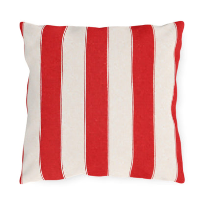Cabana Forest Red Stripe Poolside Resort Pillow | Outdoor Pillows | Coastal Patio Cushion