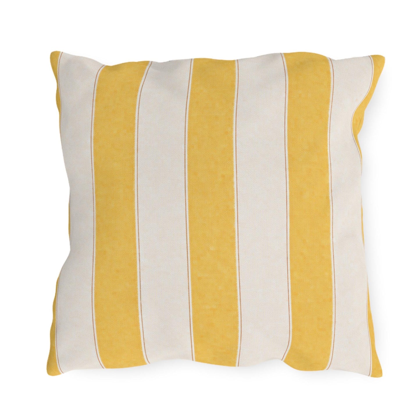 Cabana Yellow Stripe Poolside Resort Pillow | Outdoor Pillows | Coastal Patio Cushion