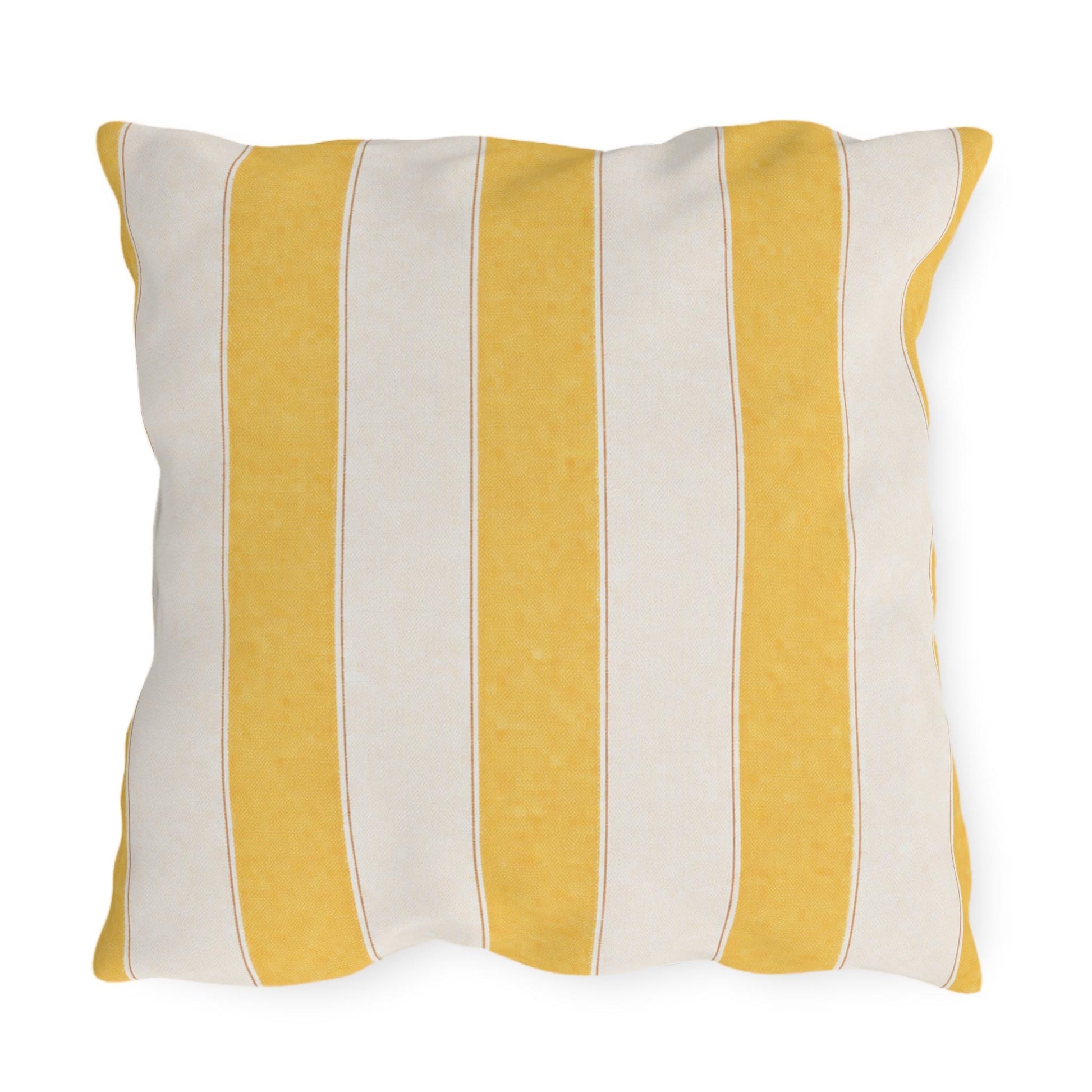 Cabana Yellow Stripe Poolside Resort Pillow | Outdoor Pillows | Coastal Patio Cushion