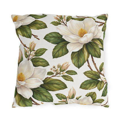 Magnolia Botanical Square Outdoor Pillow | Southern Floral Patio Cushion
