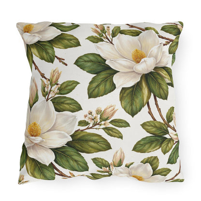 Magnolia Botanical Square Outdoor Pillow | Southern Floral Patio Cushion