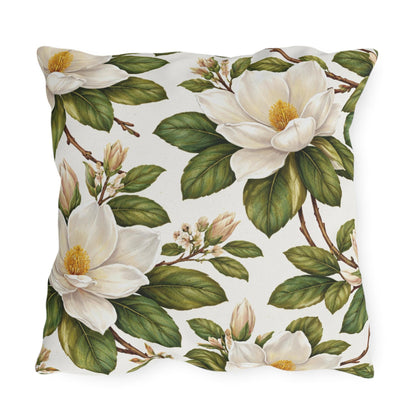 Magnolia Botanical Square Outdoor Pillow | Southern Floral Patio Cushion