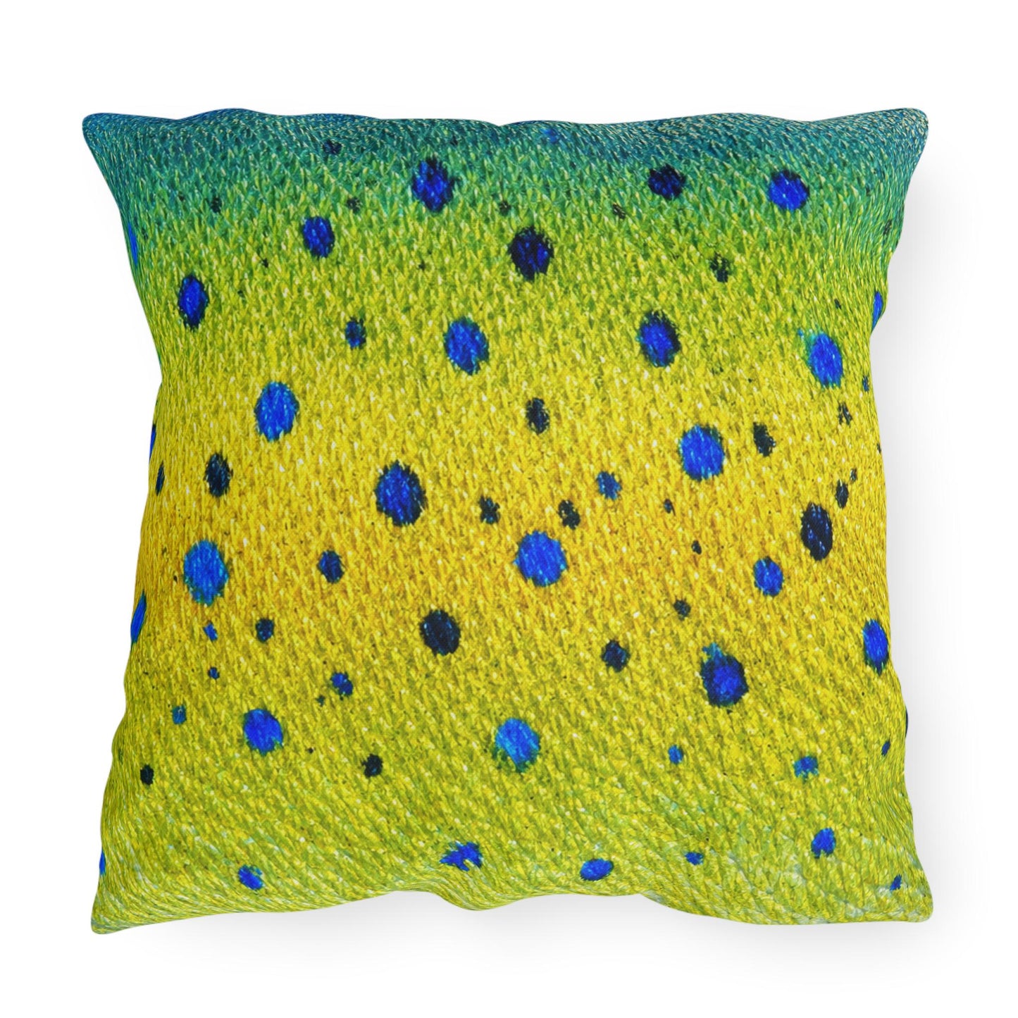 Mahi Mahi Fish Pattern Outdoor Pillows | Coastal Tropical Nautical Throw