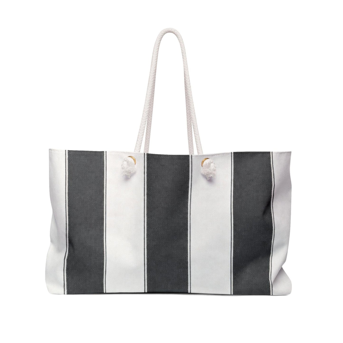 Cabana Poolside Black Stripe Resort Weekender Bag | Beach Tote for Towels, Makeup, Phone & Magazines